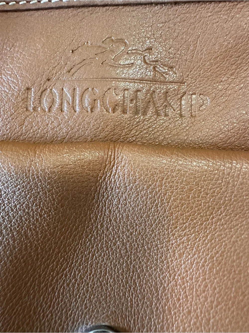 Longchamp Vintage Brown Leather Top Handle Tote Bag